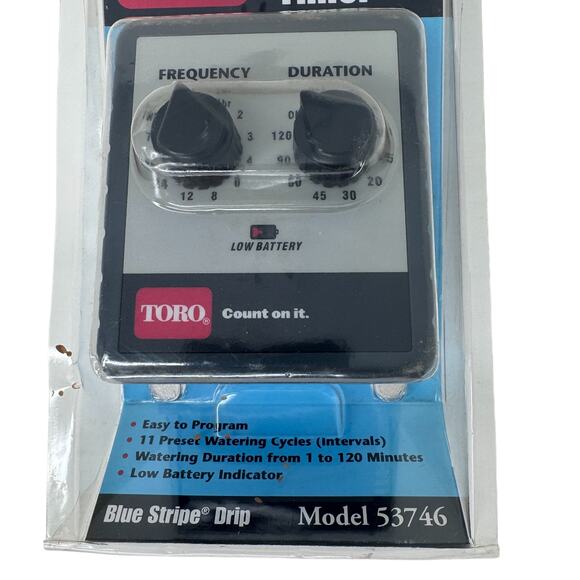 Toro 53746 Battery Operated Frequency & Duration Hose End Timer Blue Stripe Drip - Picture 4 of 5
